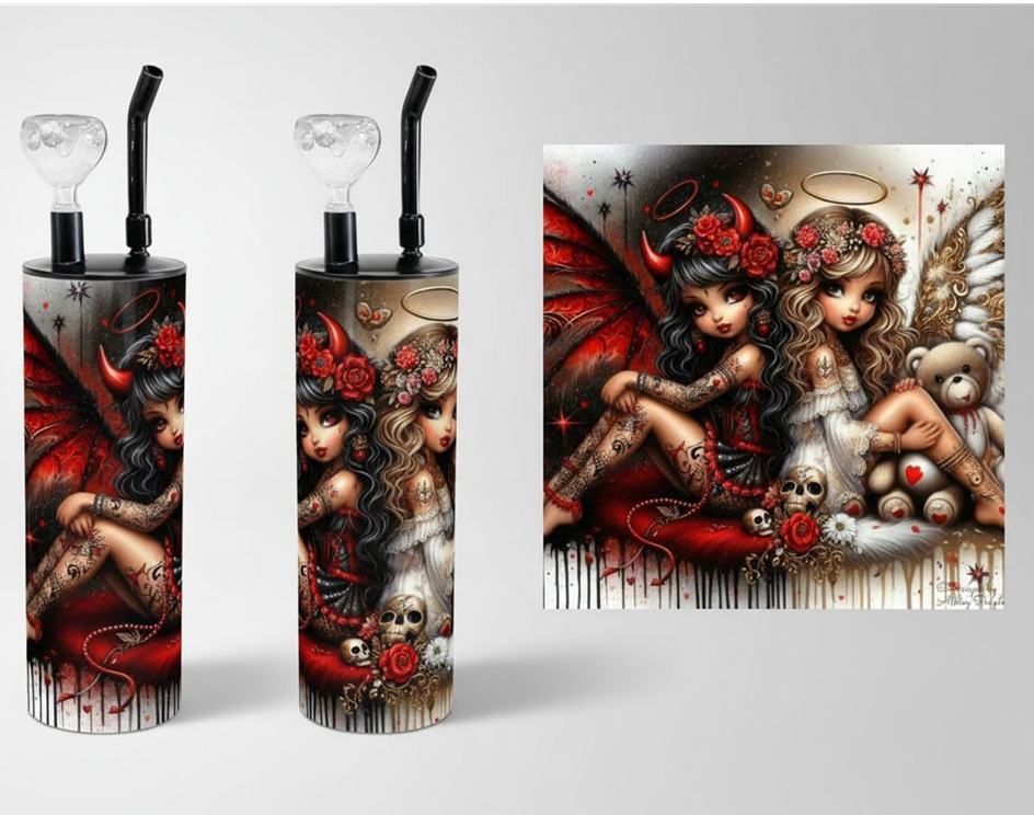 Hookah/Bong Devil Angel Art